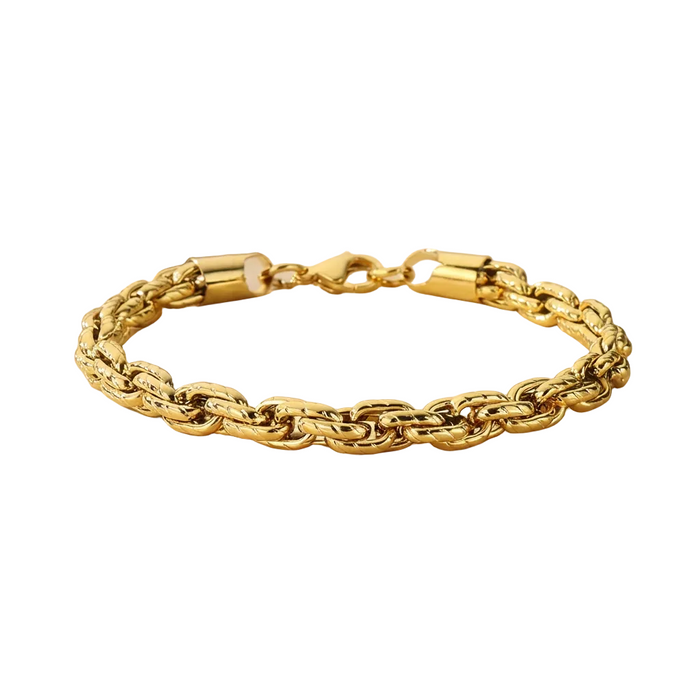 Forge Rope Twist Bracelet in 18K gold PVD-plated finish, product shot on white background