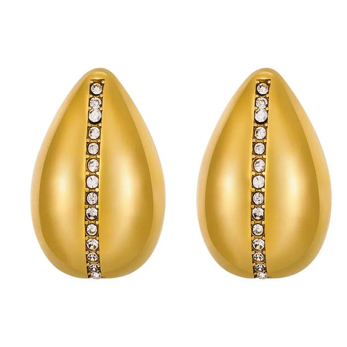 Elara Dewdrop Studs in 18K gold PVD-plated finish, product shot on white background