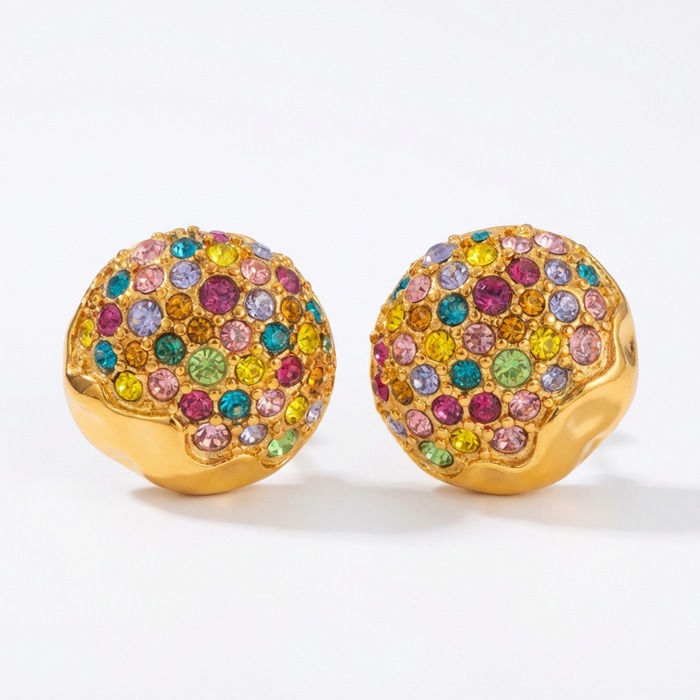 Isla Drip Studs in 18K gold-plated finish, product shot on white background
