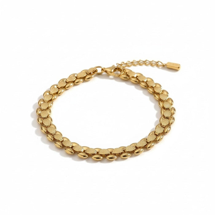 Cylindra Modern Coil Bracelet in 18K gold-plated finish, product shot on white background