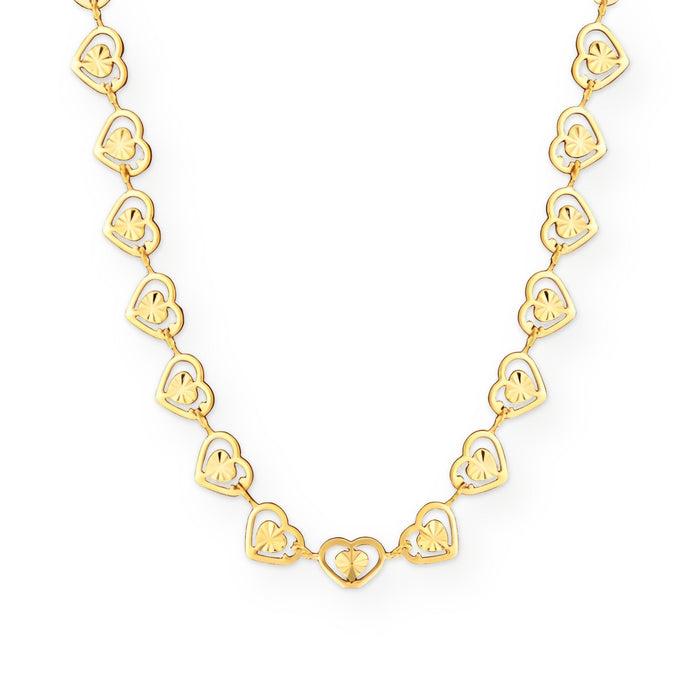 Saanvi Heart Link Necklace on white