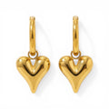 Lena Puff Heart Huggie Earrings