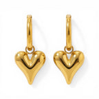 Lena Puff Heart Huggie Earrings