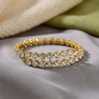 Opulent Zircon Geometric Bangle Bracelet