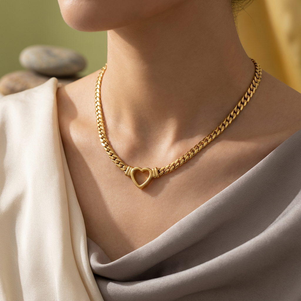 Nova Heart Cuban Necklace