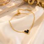 Ebony Heart Enamel Bracelet