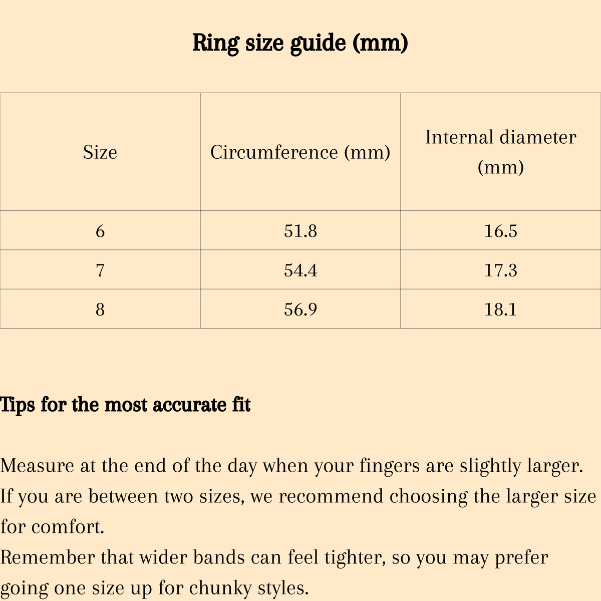 How to measure ring size at home, guide for the Serena Linked Ring