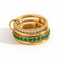 Serena Linked Ring in gold PVD-plated finish, product shot on white background