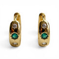 Emerald Halo Mini Hoops