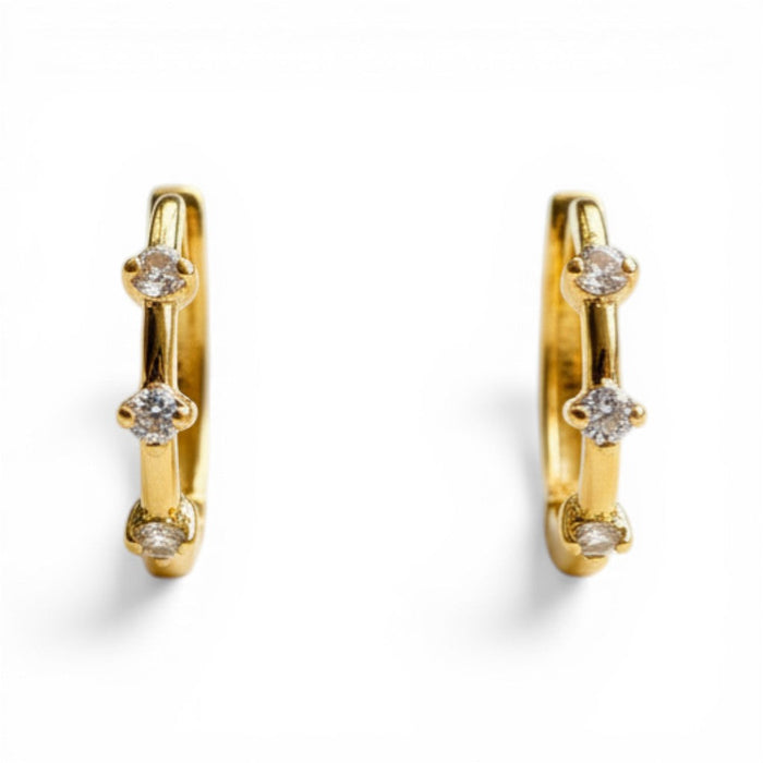 Lumi Sparkle Mini Hoops in 18K gold PVD-plated finish, product shot on white background