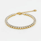 Aurelia Oval Tennis Bracelet in 18K gold PVD-plated finish, product shot on white background