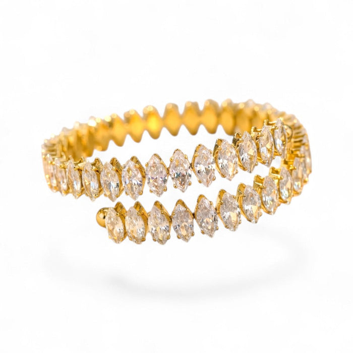Liora Eternity Sparkle Bracelet in 18K gold PVD-plated finish, product shot on white background