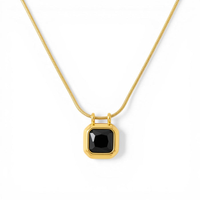 Midnight Prism Retro Pendant Necklace in 18K gold-plated finish, product shot on white background