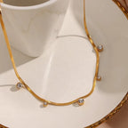 Amelia Multi Charms Zircon Necklace, styled flat lay