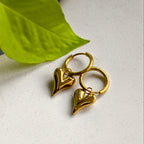 Lena Puff Heart Huggie Earrings