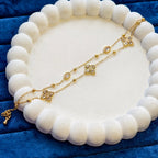 Clover Duo Layer Bracelet, close-up on a display