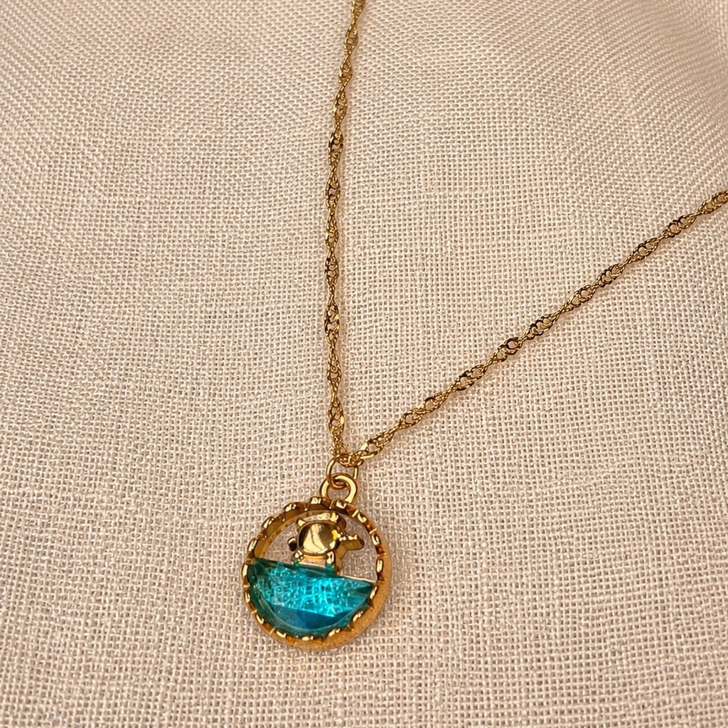 Selene Turtle Pendant Necklace