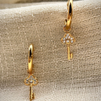 Meher Crystal Key Drop Earrings