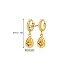 Sophia Teardrop Zircon Hoop Earrings size diagram showing dimensions