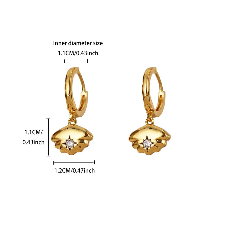 Celeste Zircon Charm Earrings size diagram showing dimensions