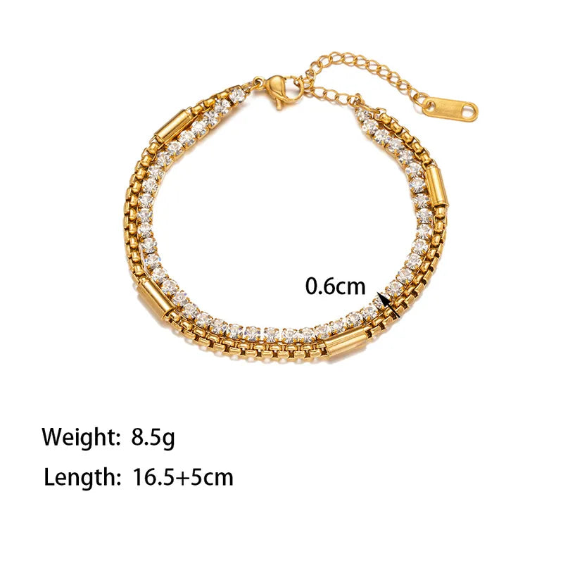 Isabella Rhinestone Bracelet size diagram showing dimensions