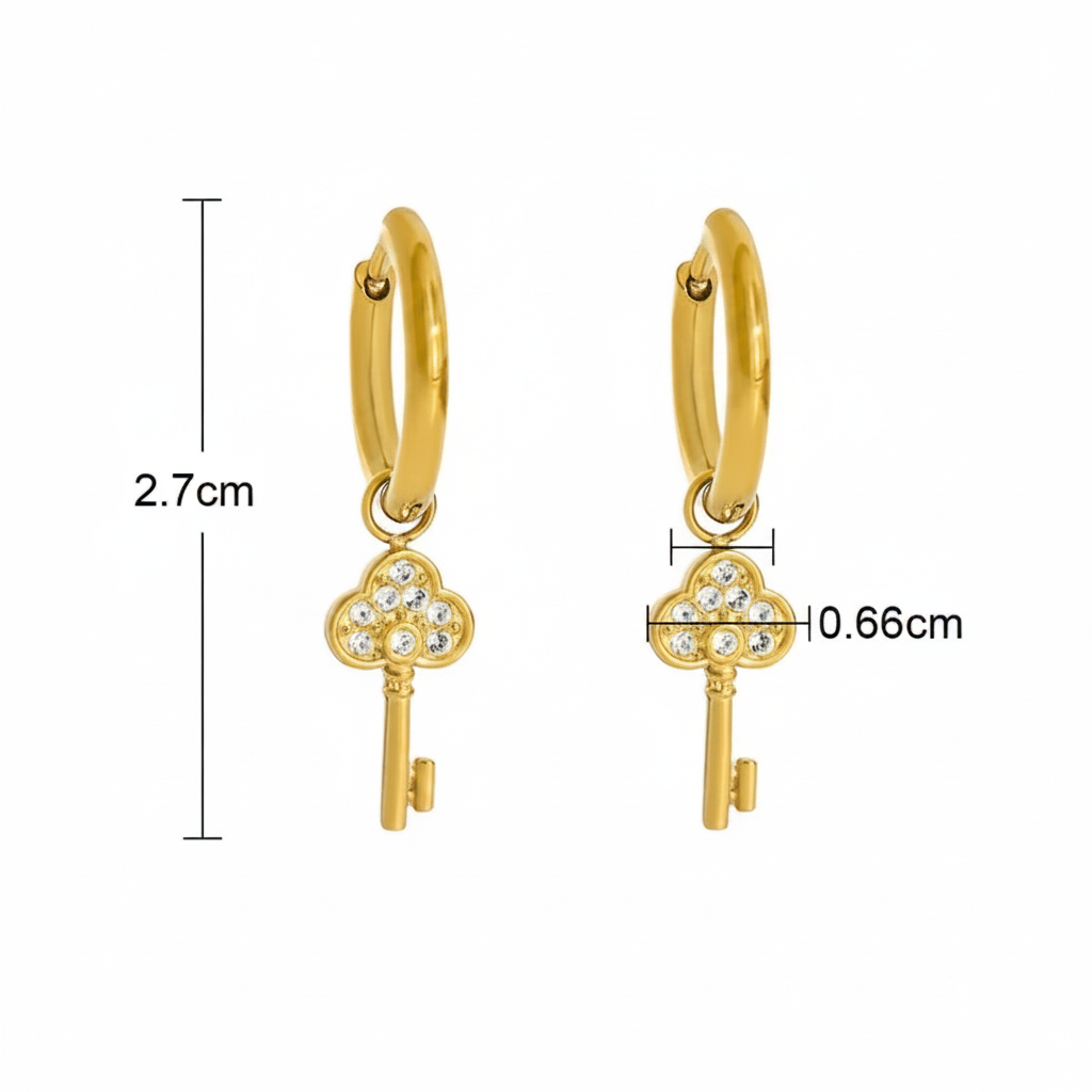 Meher Crystal Key Drop Earrings