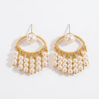 Luna Pearl Drop Earrings in 18K gold PVD-plated finish, product shot on white background