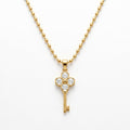Clover Lucky Key Pendant Necklace