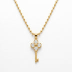 Clover Lucky Key Pendant Necklace