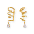 Freya Spiral Zircon Ear Cuffs on white