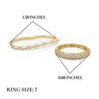 Camille Gleam Ring Set size diagram showing dimensions