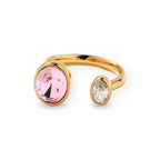 Kiara Pink Oval Open Ring on white