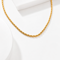 Elena Classic Geometric Rope Chain Necklace in 18K gold PVD-plated finish, product shot on white background