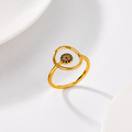 Ava Zircon Open Ring in 18K gold PVD-plated finish, product shot on white background