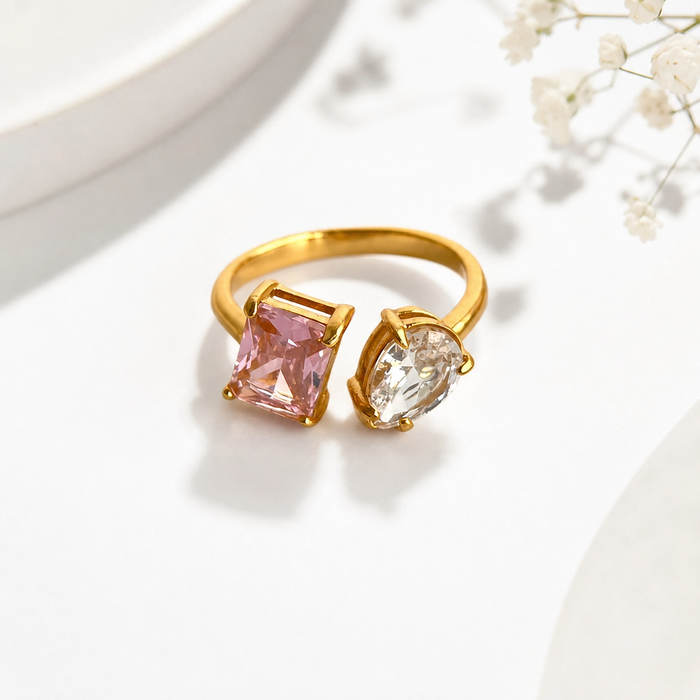 Rosalie Pink Duet Open Ring