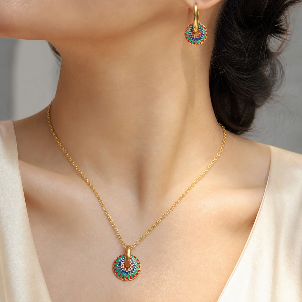 Ines Enamel Medallion Set