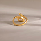 Naomi Serpent Pear Open Ring – gold-tone ring, view 4