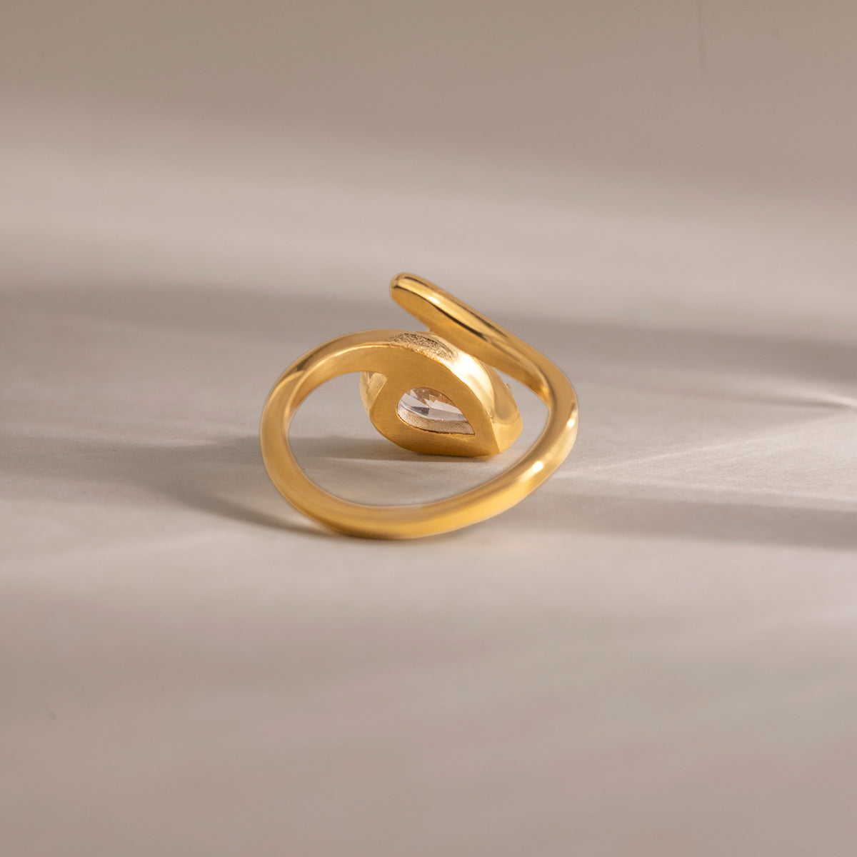 Naomi Serpent Pear Open Ring – gold-tone ring, view 4
