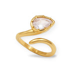 Naomi Serpent Pear Open Ring on white