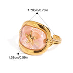 Nisha Pink Starfish Open Ring – gold-tone ring, view 1