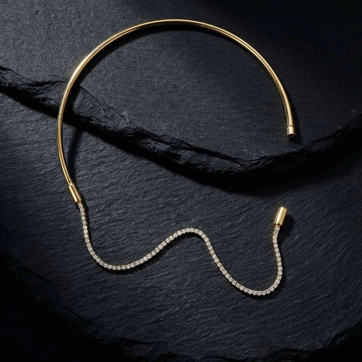 Celeste Crystal 4 in 1 Choker Necklace, styled flat lay