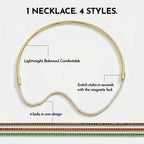 Celeste Crystal 4 in 1 Choker Necklace size diagram showing dimensions