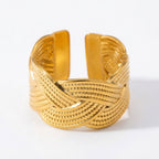 Sofia Braid Open Ring in 18K gold-plated finish, product shot on white background