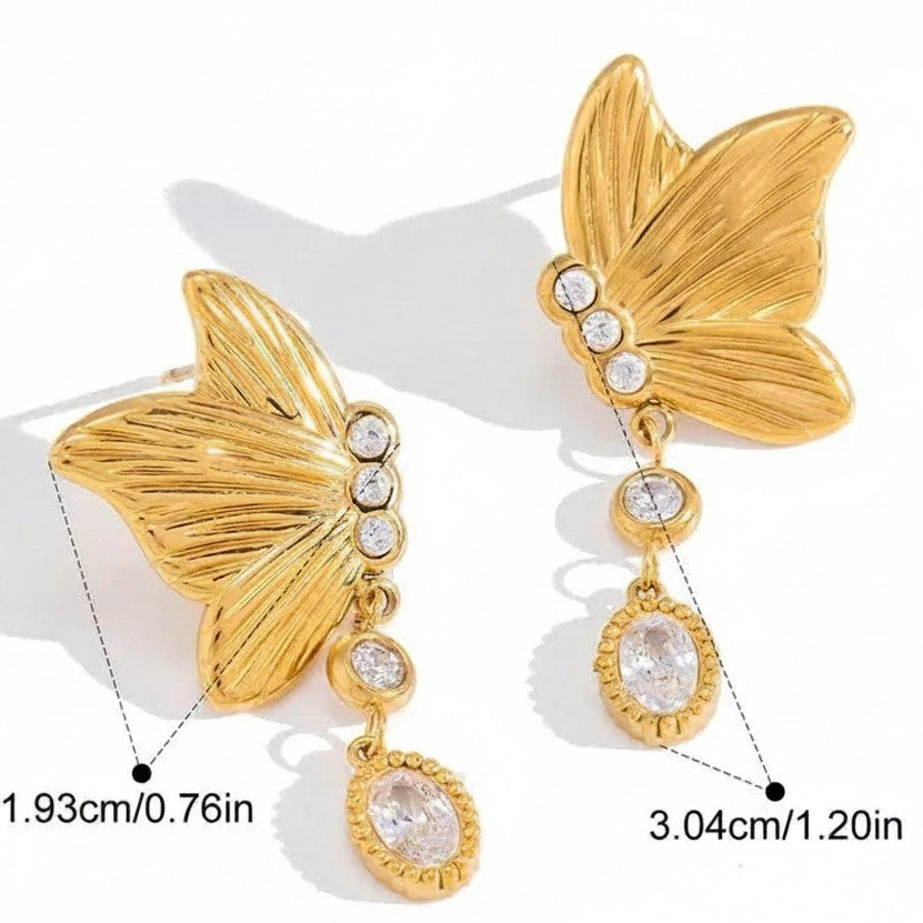 Noa Butterfly Earrings size diagram showing dimensions