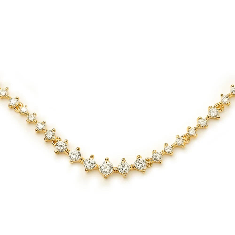 Emery Double-Layer Zircon Necklace, close-up of the stone detail