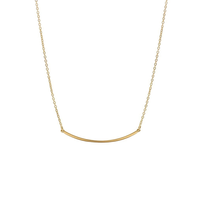 Sunrise Curve Minimal Necklace in 18K gold PVD-plated finish, product shot on white background