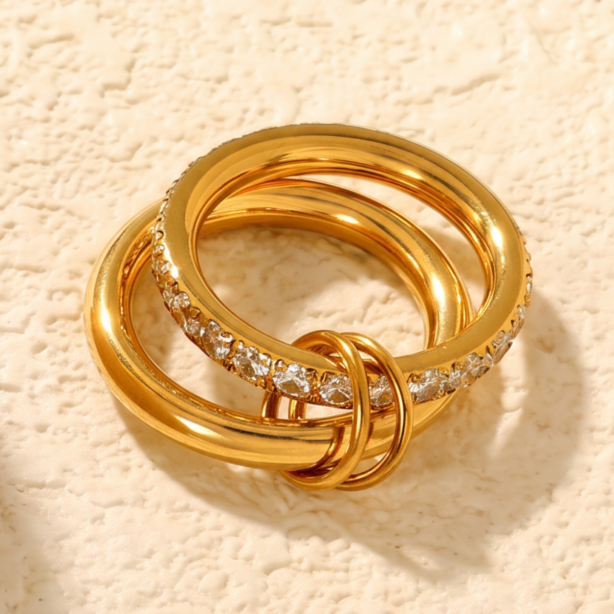Sloane Double Ring, styled flat lay