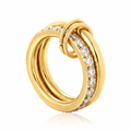 Sloane Double Ring in 18K gold-plated finish, product shot on white background