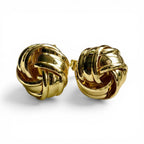 Nova Gloss Knot Earrings in 18K gold PVD-plated finish, product shot on white background