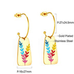 Aurora Color Leaf Earrings size diagram showing dimensions